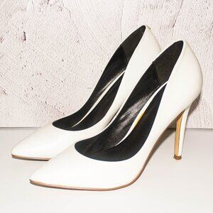 Charles David White Leather Heels